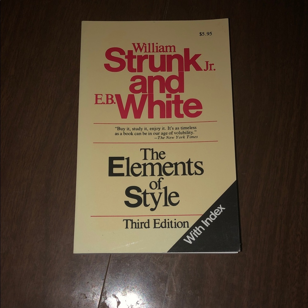 William Strunk Jr. & E.B. White The Elements of Style - Cream Cover